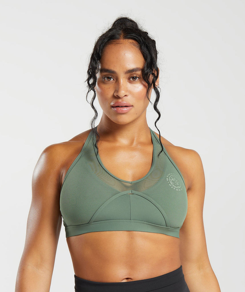 Gymshark Legacy T-Bar Sports Bra - Dusk Green 1