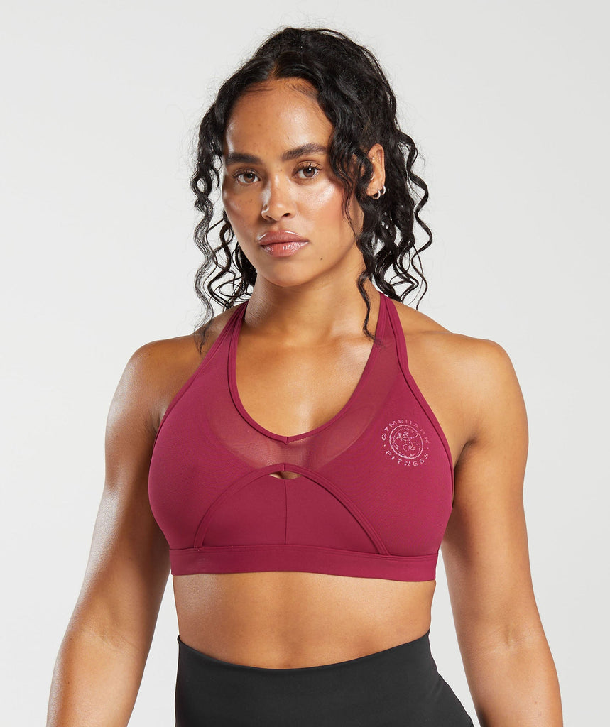 Gymshark Legacy T-Bar Sports Bra - Raspberry Pink 1
